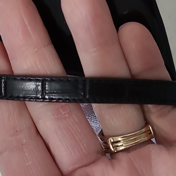 Marc Fisher PADRE Black Croc Embossed Strappy Heeled Sandals size 7.5 - Picture 9 of 10